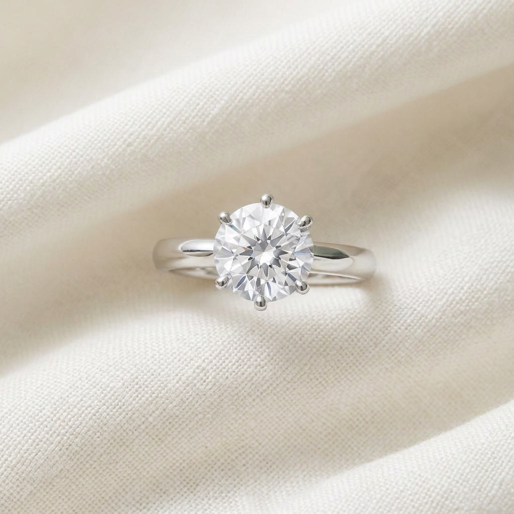 3ct Round Brilliant Solitaire in Platinum